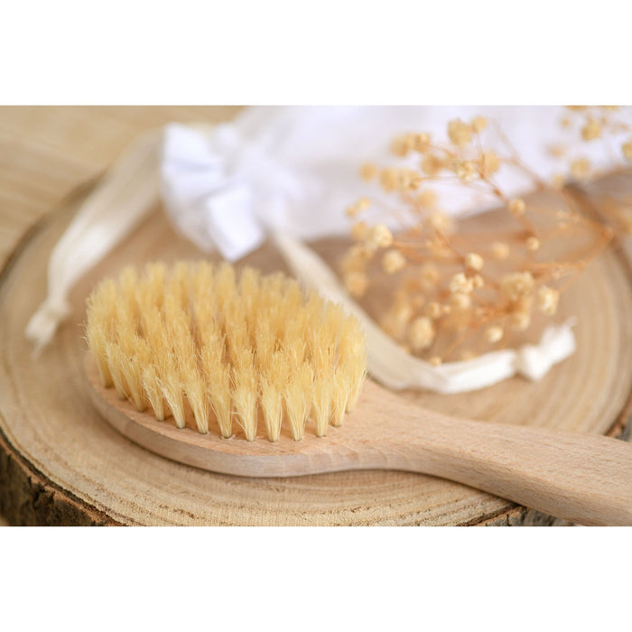 Bebe Sweeny Beige Wooden Baby Hairbrush & Comb Set | Made in France