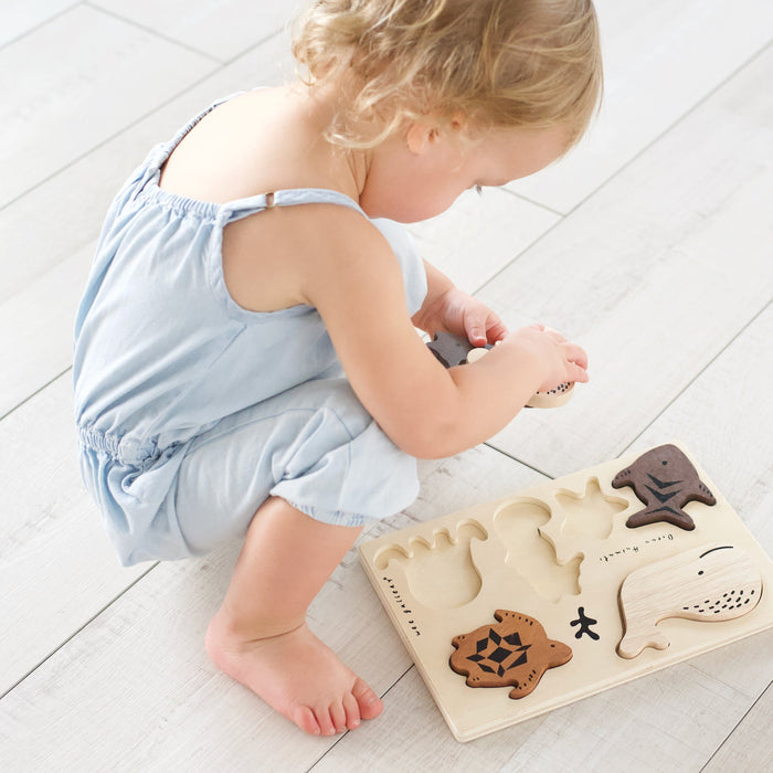 Wee Gallery Wooden Tray Puzzle - Ocean Animals - 2nd Edition