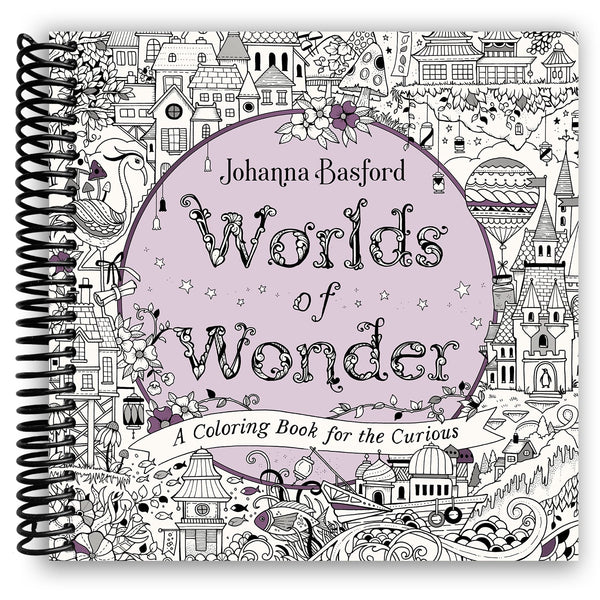 Lay it Flat Worlds of Wonder: A Coloring Book for the Curious (Spiral Bound)