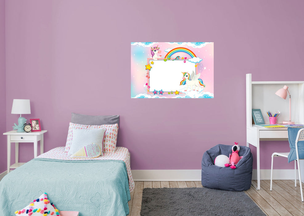 Fathead Mythical Creatures Unicorn and Rainbow Dry Erase Removable Wall Adhesive Decal