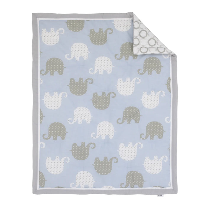 NoJo Dreamer Elephant 8 Piece Nursery Crib Bedding Set