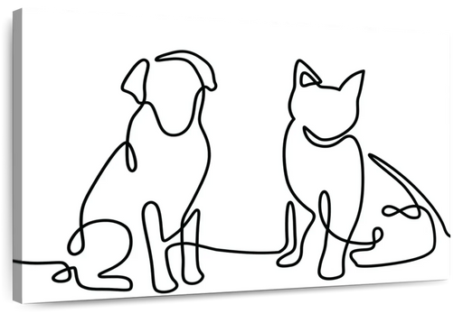 ElephantStock One Line Dog And Cat Wall Art