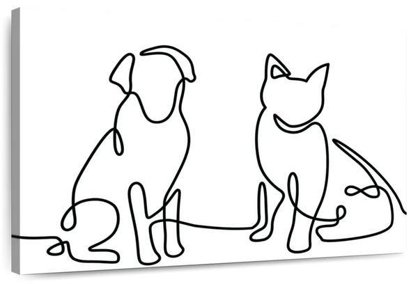 ElephantStock One Line Dog And Cat Wall Art