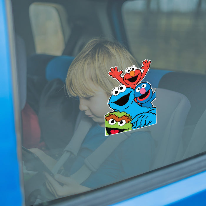 Fathead Group 4 Window Cling - Officially Licensed Sesame Street Removable Window Static Decal