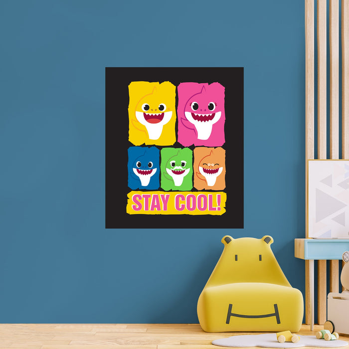 Fathead Baby Shark: Stay Cool Poster - Officially Licensed Nickelodeon Removable Adhesive Decal