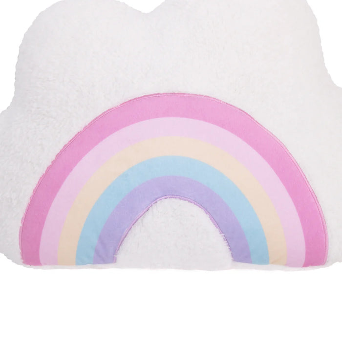 Little Love by NoJo White Cloud Appliqued Rainbow Decorative Shaped Pillow