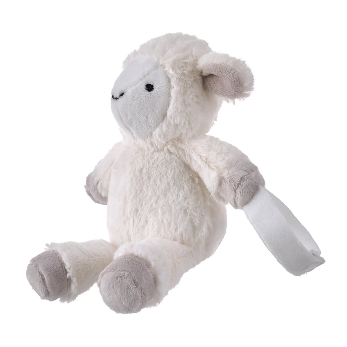 Little Love by NoJo Lamb Shaped White and Taupe Plush Pacifier Buddy