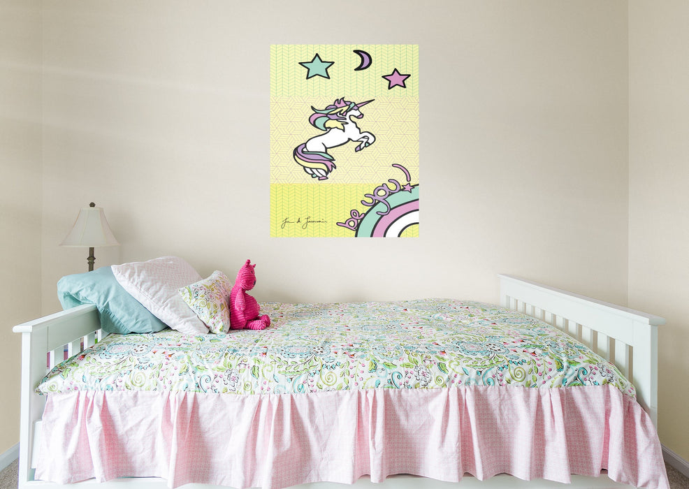 Fathead Dream Big Art: Kids Unicorn Mural - Officially Licensed Juan de Lascurain Removable Wall Adhesive Decal