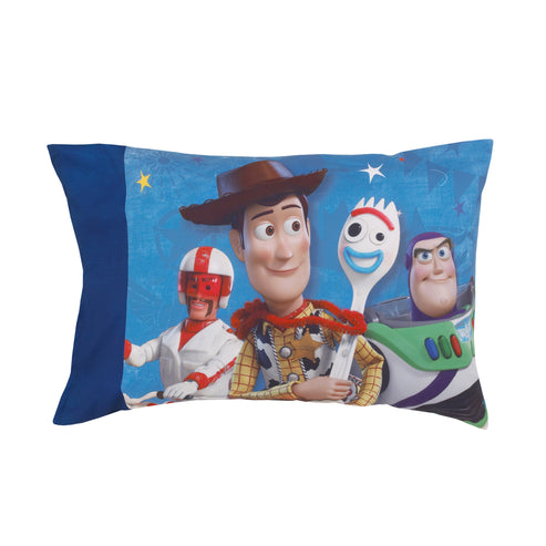 Disney Toy Story 4 - 2 Pack Toddler Fitted Crib Sheet and Standard Size Pillowcase Set