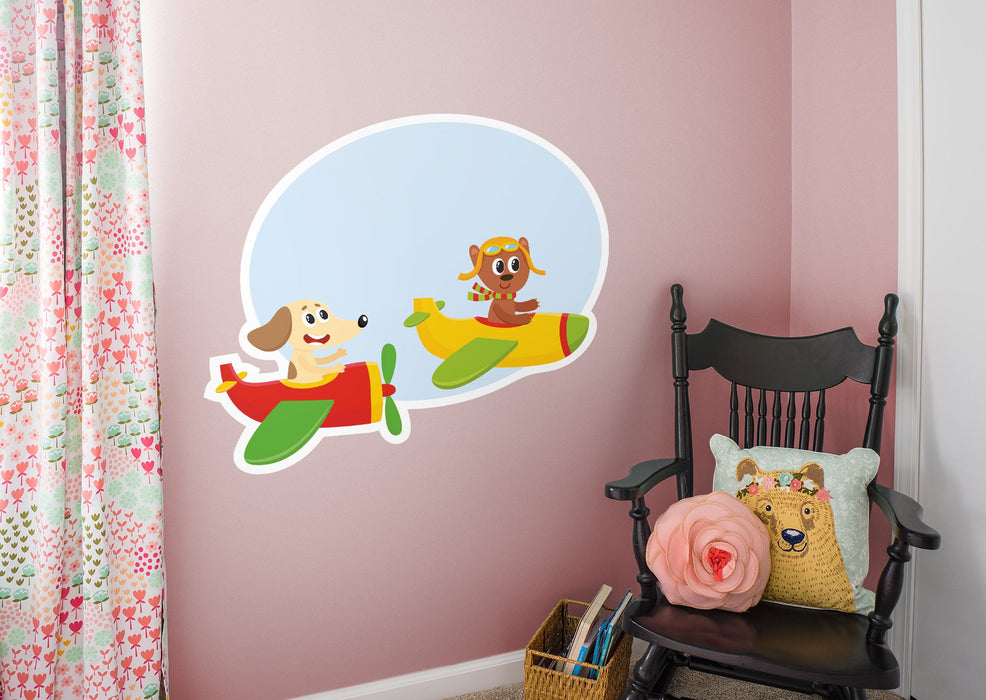 Fathead Nursery: Planes Two Friends Part 2 Dry Erase - Removable Wall Adhesive Decal