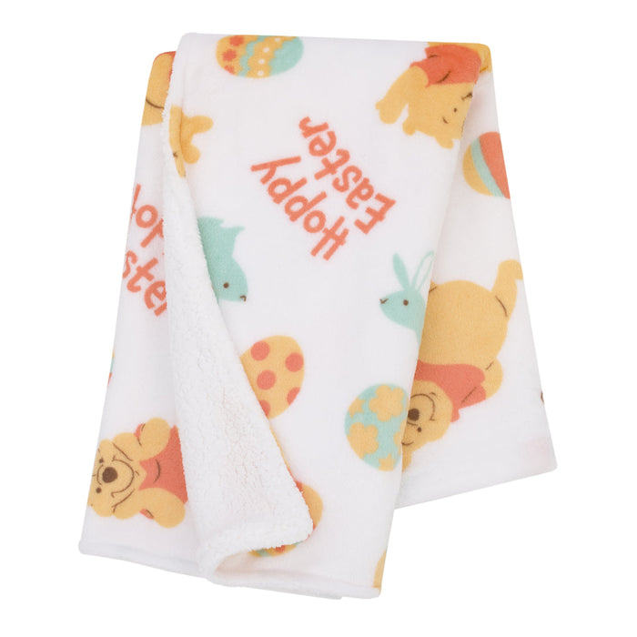Disney Winnie the Pooh Hoppy Easter Sherpa Baby Blanket