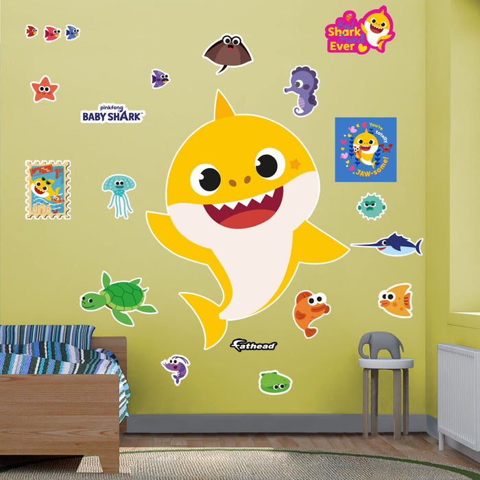Fathead Baby Shark: Friends RealBig - Officially Licensed Nickelodeon Removable Adhesive Decal
