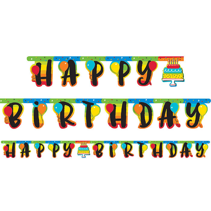 Party Decorations Hoppin' Birthday Cake Jointed Banner Lg