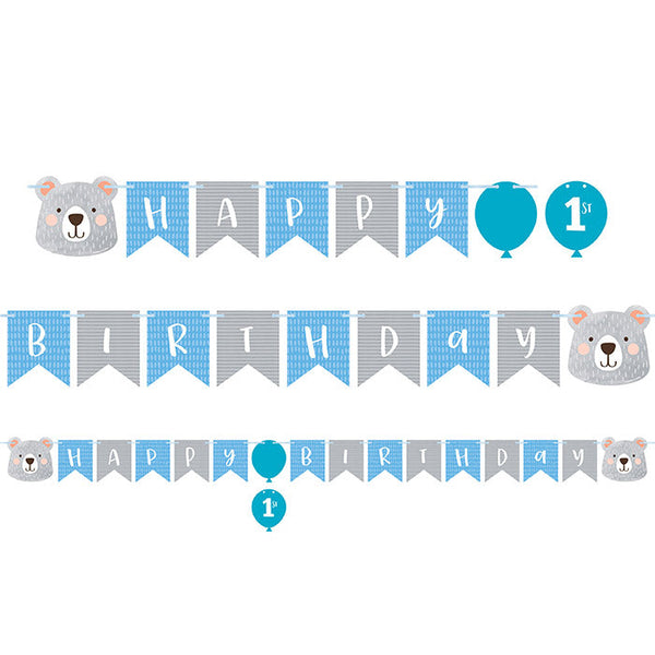 Party Decorations Birthday Bear Party Happy Birthday Banner With Sticker