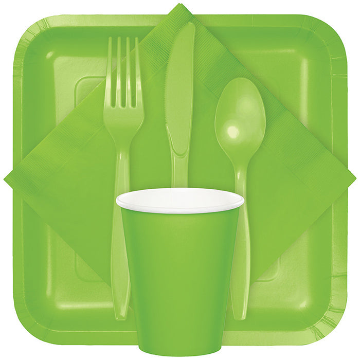 Party Decorations Fresh Lime Green Assorted Plastic Cutlery, 24 ct