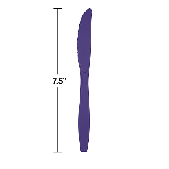 Party Decorations Purple Plastic Knives, 50 ct