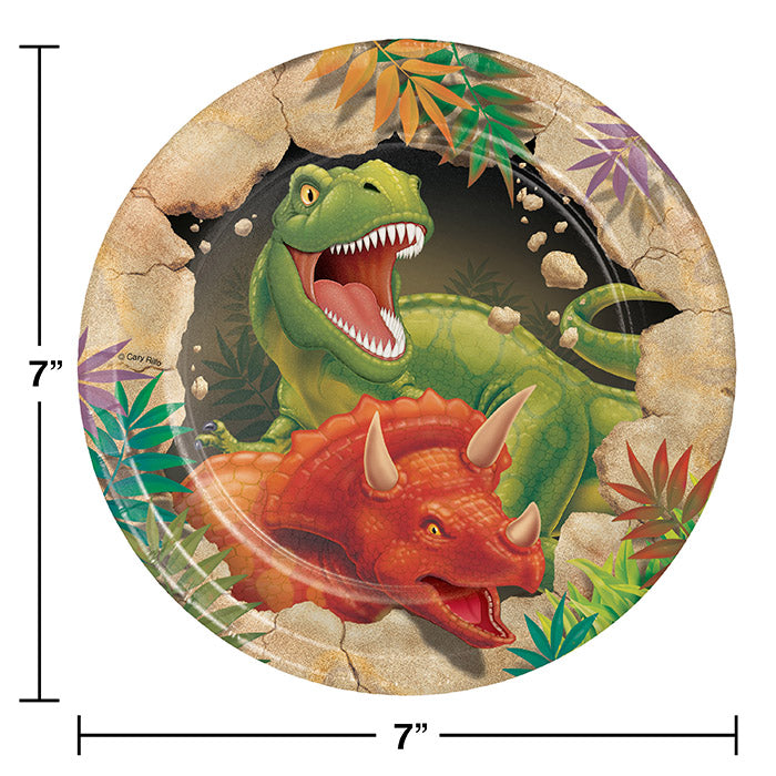 Party Decorations Dinosaur Paper Dessert Plates, 8 ct