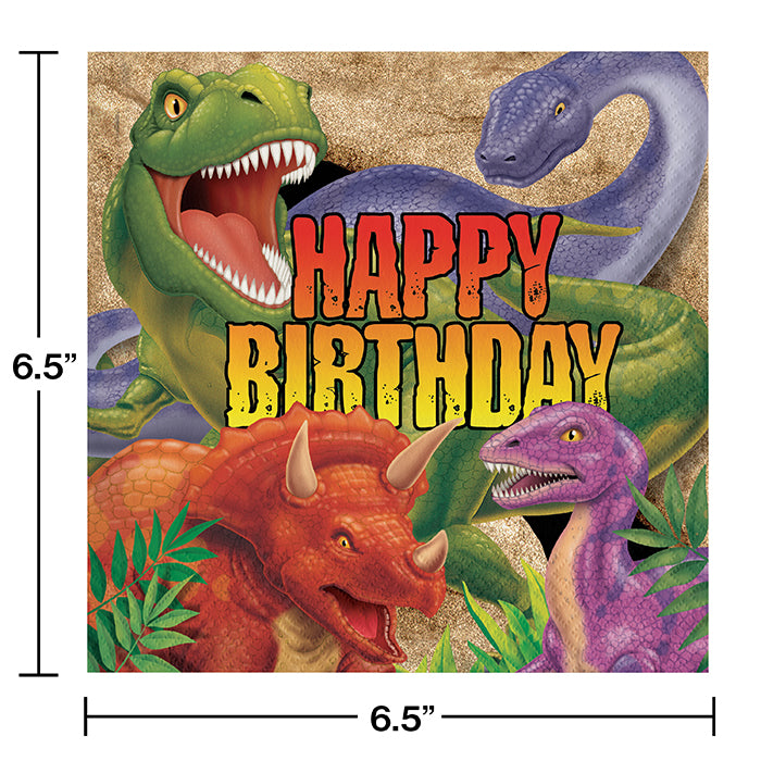 Party Decorations Dinosaur Birthday Napkins, 16 ct