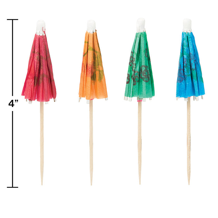 Party Decorations Wooden Picks, Parasol 4", 12 ct