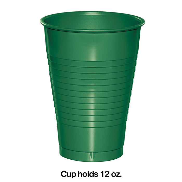 Party Decorations Emerald Green 12 Oz Plastic Cups, 20 ct