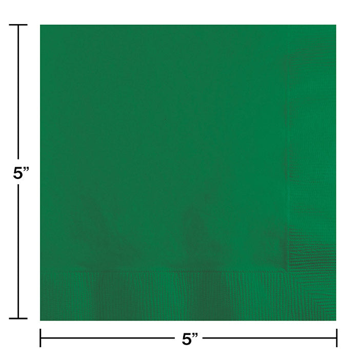 Party Decorations Emerald Green Beverage Napkin 2Ply, 50 ct