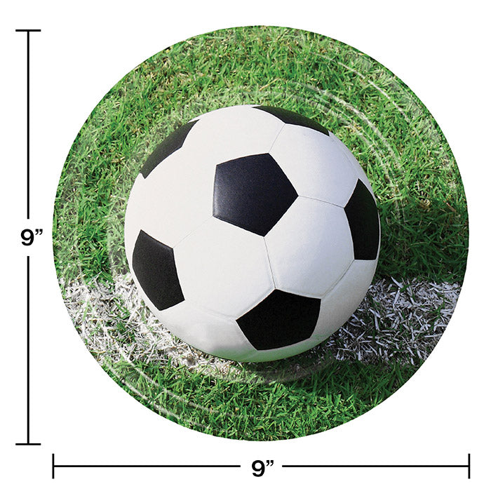 Party Decorations Soccer Paper Plates, 8 Count