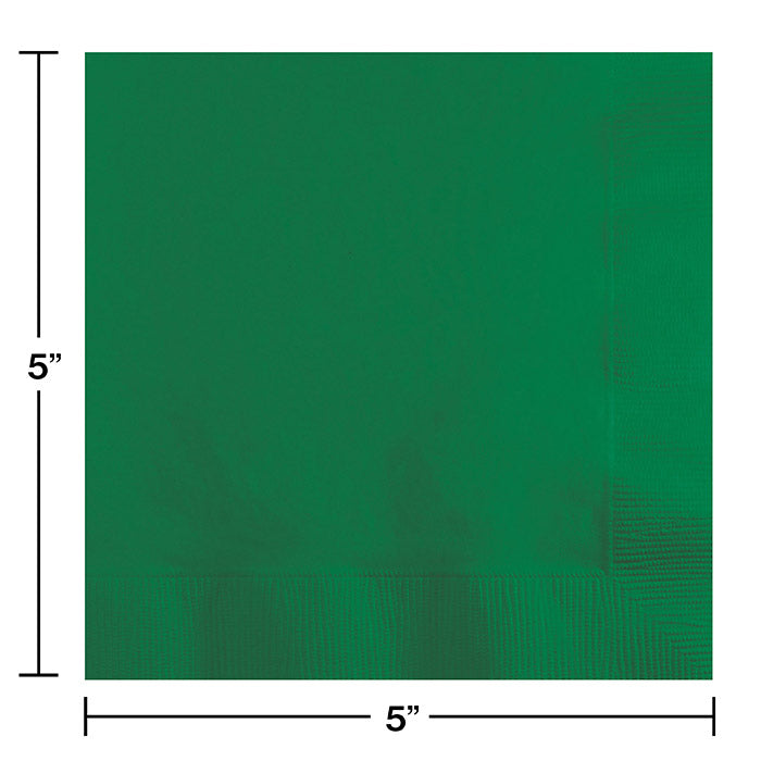 Party Decorations Emerald Green Beverage Napkin 2Ply, 200 ct