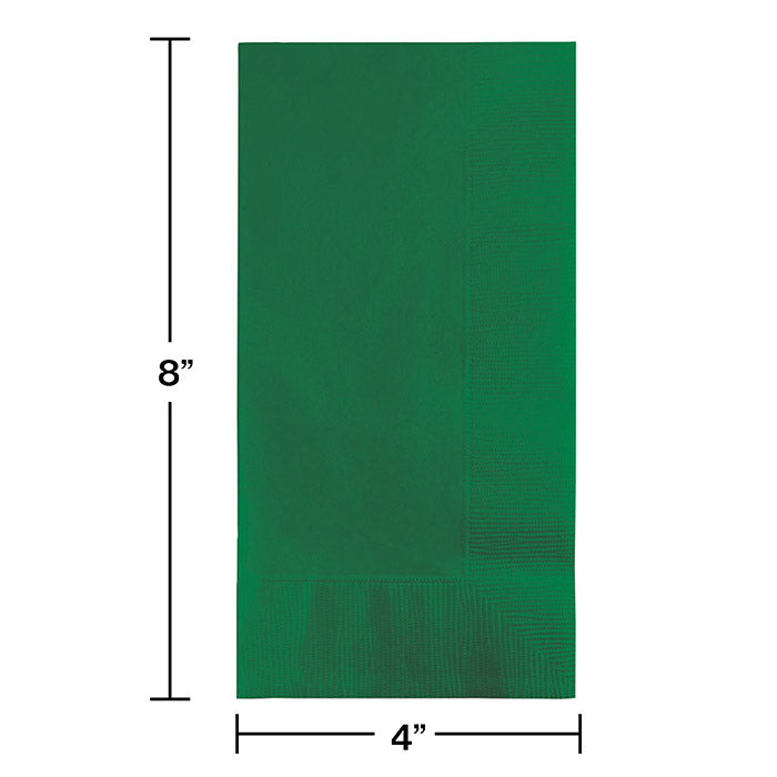 Party Decorations Emerald Green Dinner Napkins 2Ply 1/8Fld, 50 ct