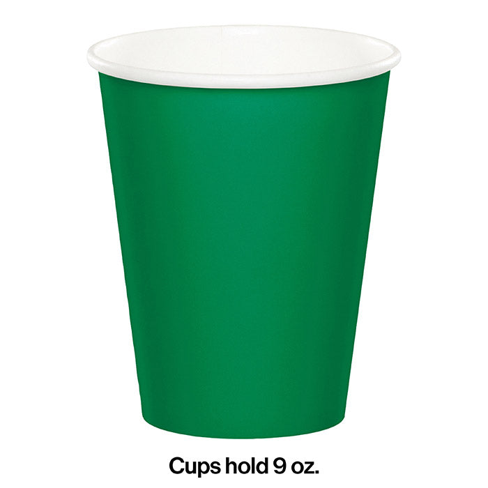 Party Decorations Emerald Green Hot/Cold Paper Cups 9 Oz., 24 ct