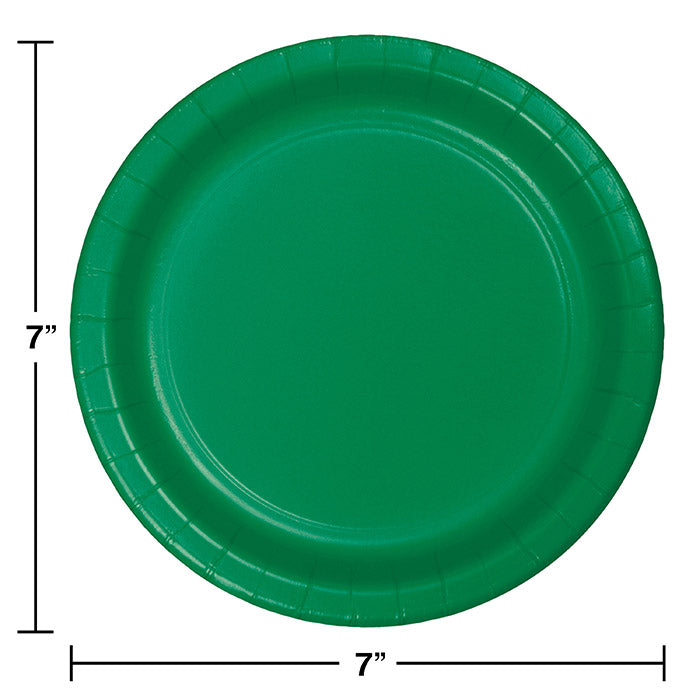 Party Decorations Emerald Green Paper Dessert Plates, 24 ct