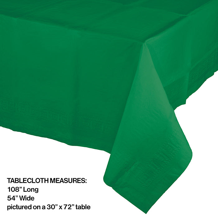 Party Decorations Emerald Green Tablecover 54"X 108" Polylined Tissue