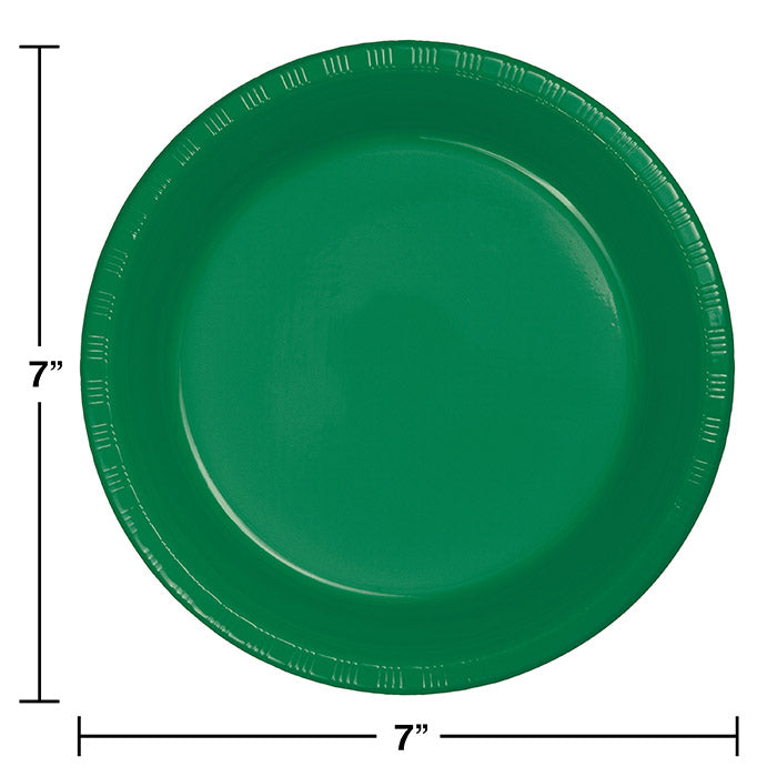 Party Decorations Emerald Green Plastic Dessert Plates, 20 ct