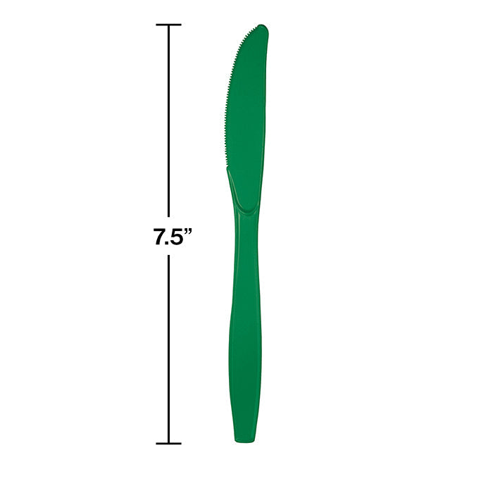 Party Decorations Emerald Green Plastic Knives, 24 ct