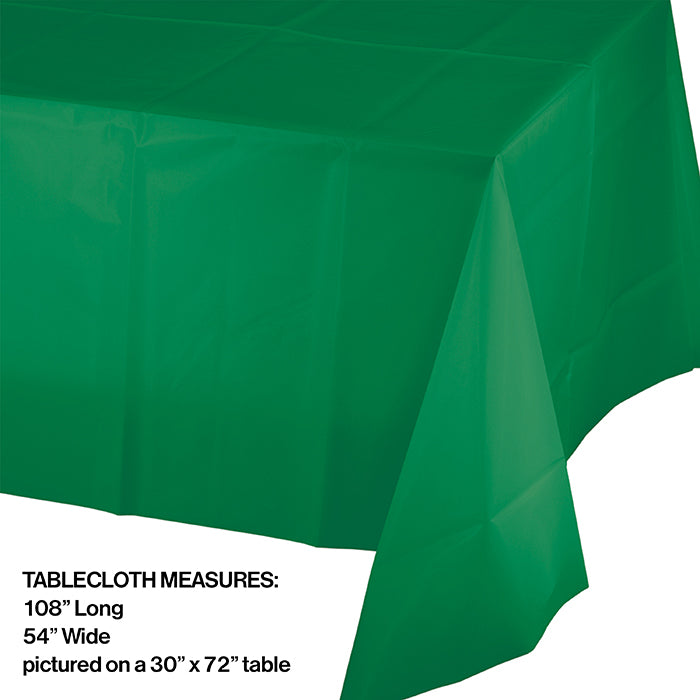 Party Decorations Emerald Green Tablecover Plastic 54" X 108"