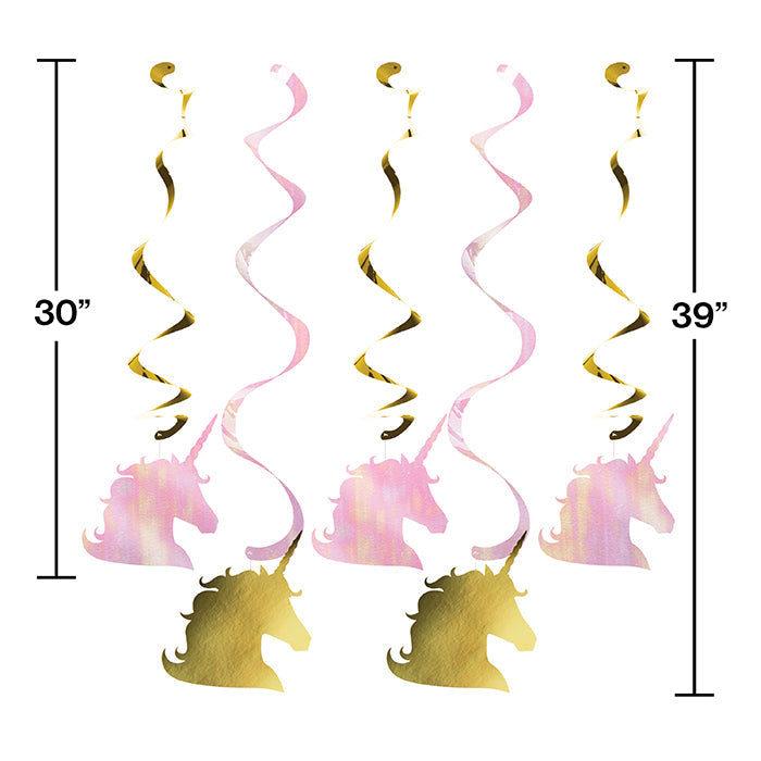 Party Decorations Sparkle Unicorn Dizzy Danglers, 5 ct