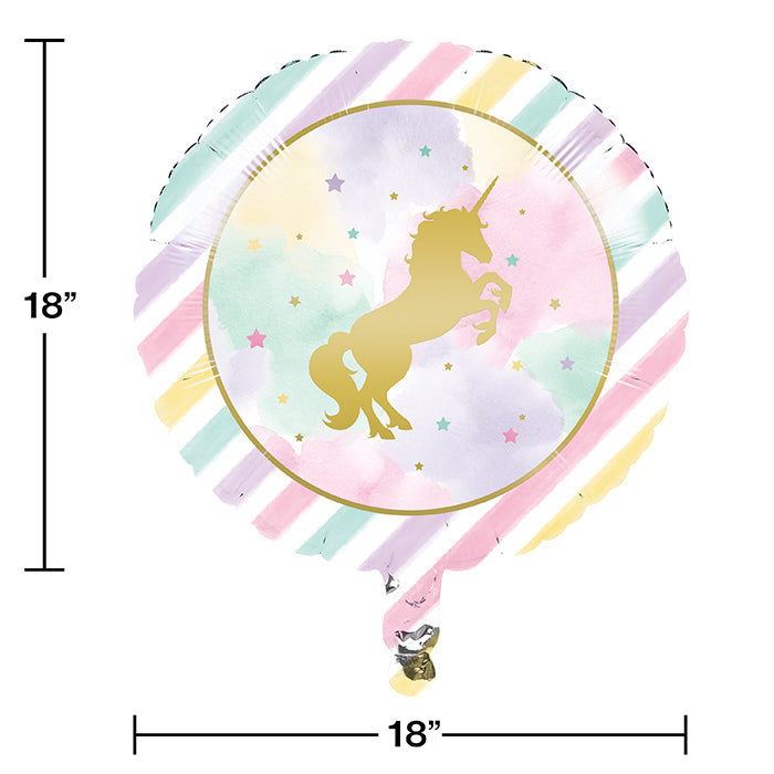 Party Decorations Unicorn Sparkle Metallic Balloon 18"