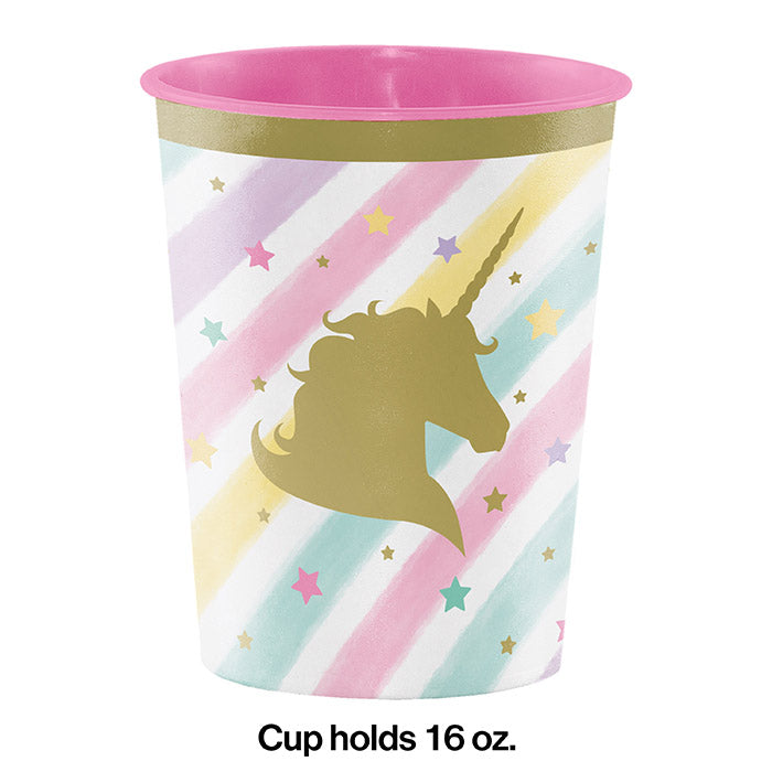 Party Decorations Unicorn Sparkle Plastic Keepsake Cup 16 Oz.