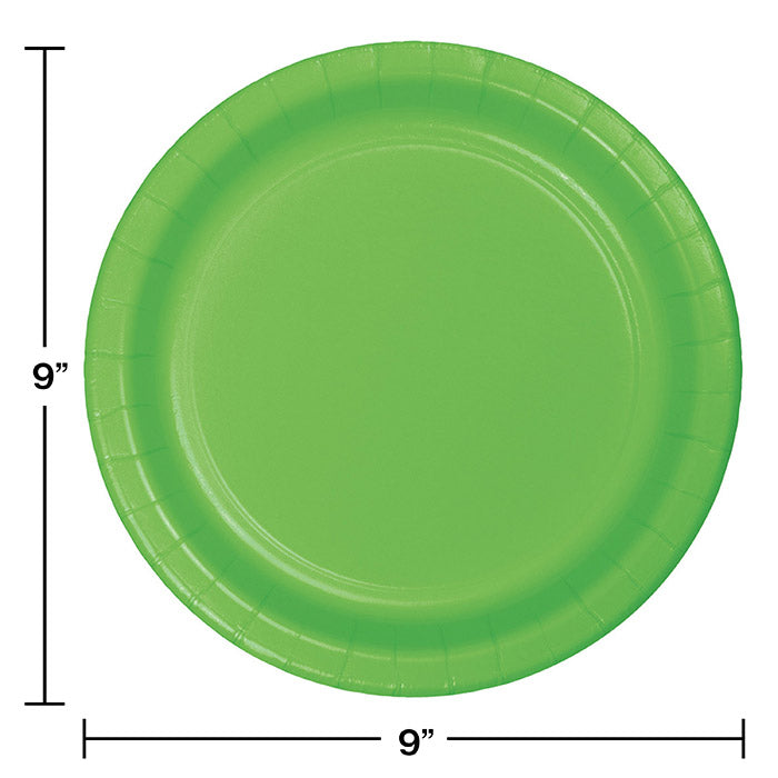 Party Decorations Fresh Lime Green Paper Banquet Plates, 24 ct