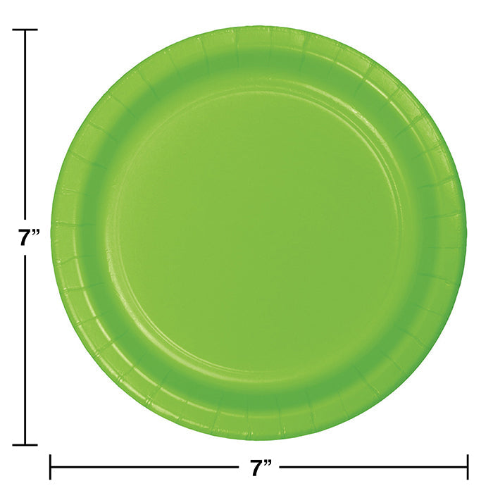 Party Decorations Fresh Lime Green Paper Dessert Plates, 24 ct