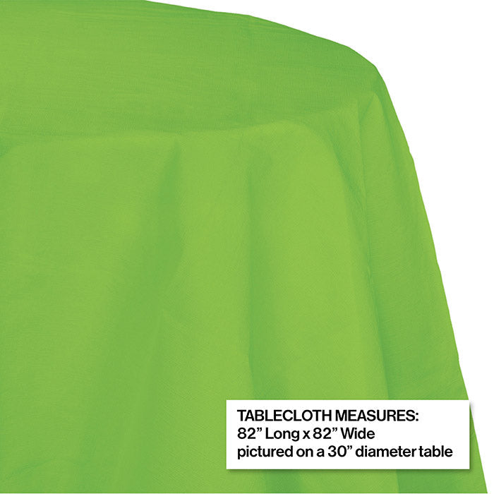 Party Decorations Fresh Lime Round Polylined TIssue Tablecover, 82"