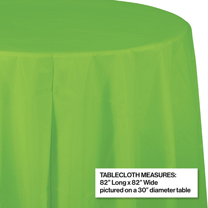 Party Decorations Fresh Lime Round Plastic Tablecover, 82"