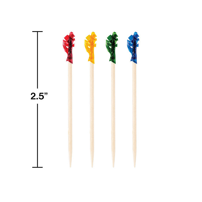 Party Decorations Wooden Picks Frill, 2.5", 100 ct