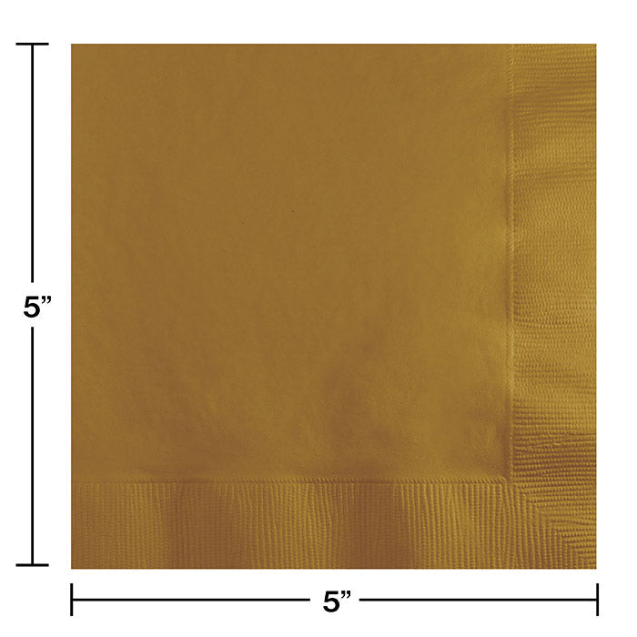 Party Decorations Glittering Gold Beverage Napkin 2Ply, 50 ct