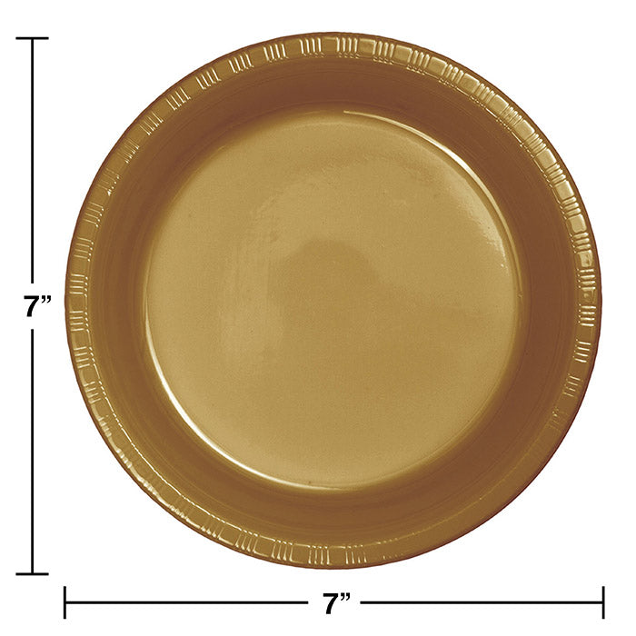 Party Decorations Glittering Gold Plastic Dessert Plates, 20 ct