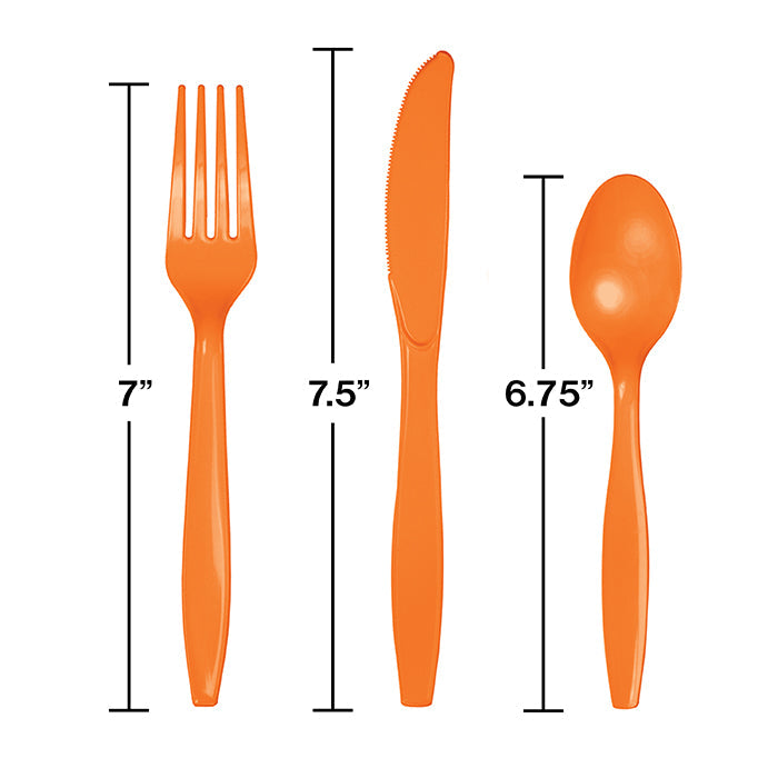 Party Decorations Sunkissed Orange Assorted Cutlery, 18 ct