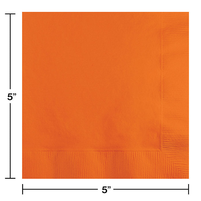 Party Decorations Sunkissed Orange Beverage Napkins, 20 ct