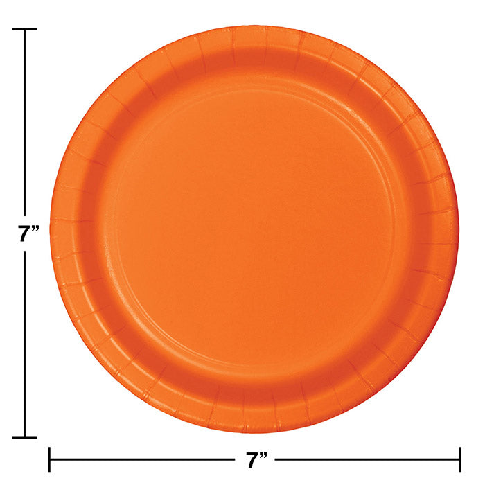 Party Decorations Sunkissed Orange Paper Dessert Plates, 8 ct