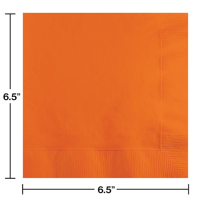 Party Decorations Sunkissed Orange Luncheon Napkin 3Ply, 50 ct