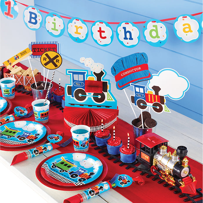 Party Decorations All Aboard Train Blowouts W/Med, 8 ct