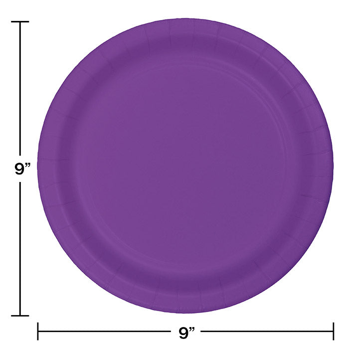 Party Decorations Amethyst Purple Paper Plates, 24 ct